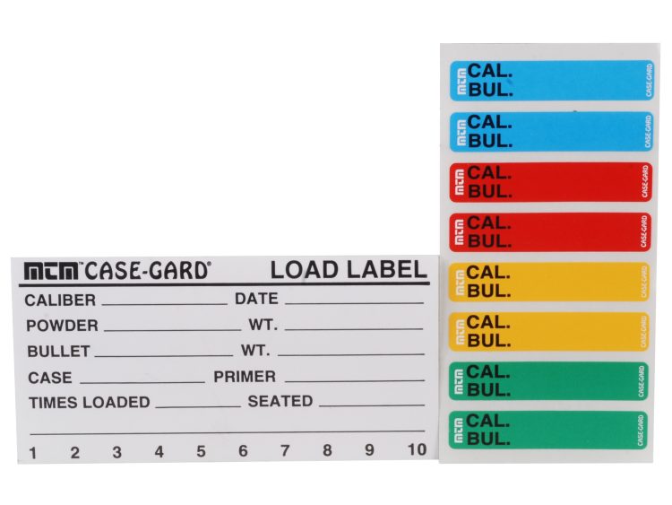 MTM Peel and Stick Reloader's Labels Rifle/Handgun Package of 50 and Colored Box Stickers Package of 48