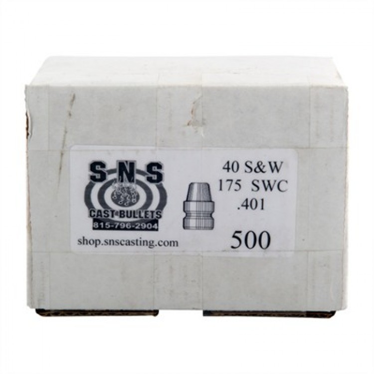 SNS Cast Bullets 40 cal (.401") 175gr SWC 500/bx