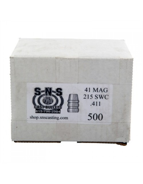 SNS Cast Bullets 41 cal (.411") 215gr SWC 500/bx