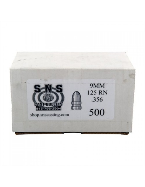 SNS Cast Bullets 9mm (.356") 125gr RN 500/bx
