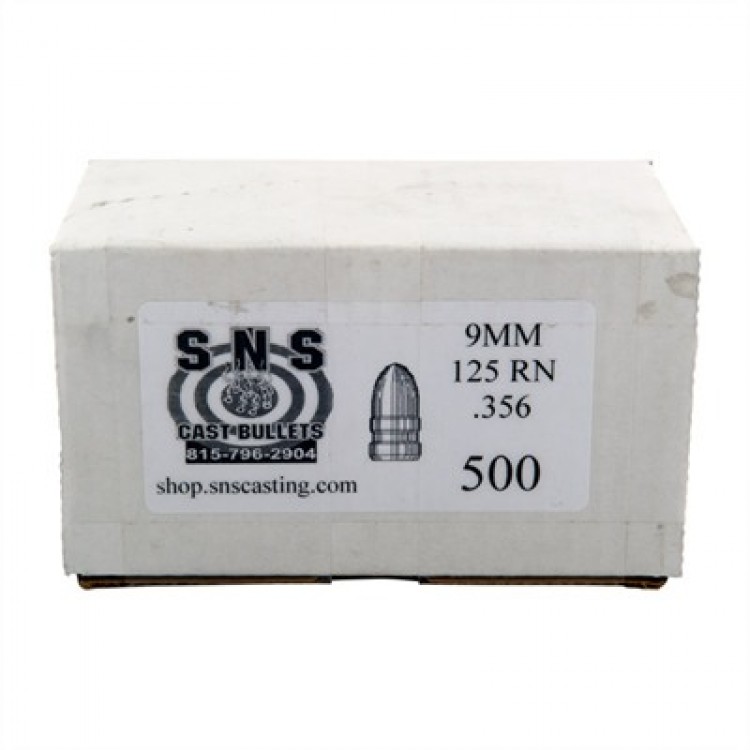 SNS Cast Bullets 9mm (.356") 125gr RN 500/bx