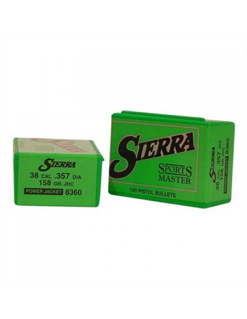 Sierra Bullets 38 cal (.357") 158gr Sports Master JHC 100/bx