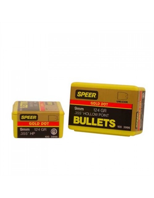 Speer Bullet 9m (.355") 124gr GDHP 100/bx