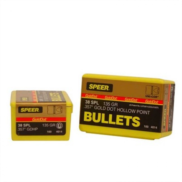 Speer Bullet 38/357 cal (.357") 135gr GDHP Short Barrel 100/bx